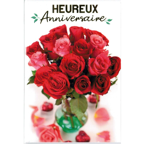 Carte Anniversaire Femme Fleurs Roses