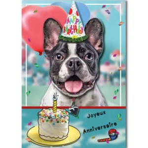 carte anniversaire chat chien