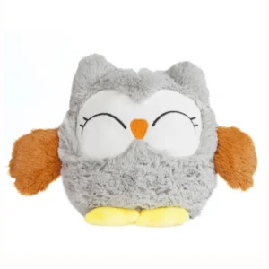 bouillotte chouette grise à ailes orange