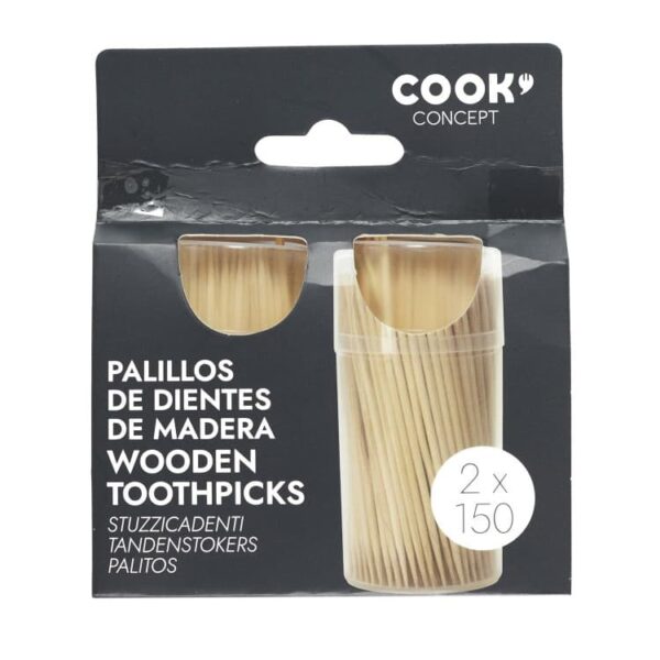 blister de 2 pots de 150 cure-dents en bois