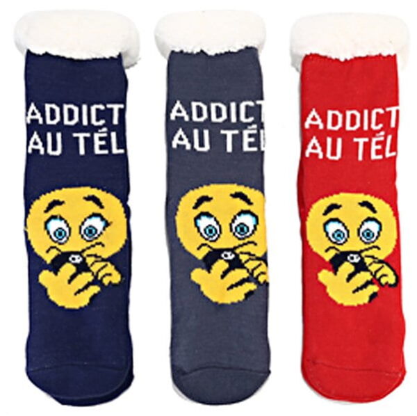 chaussettes fourrées addict au tél pour homme