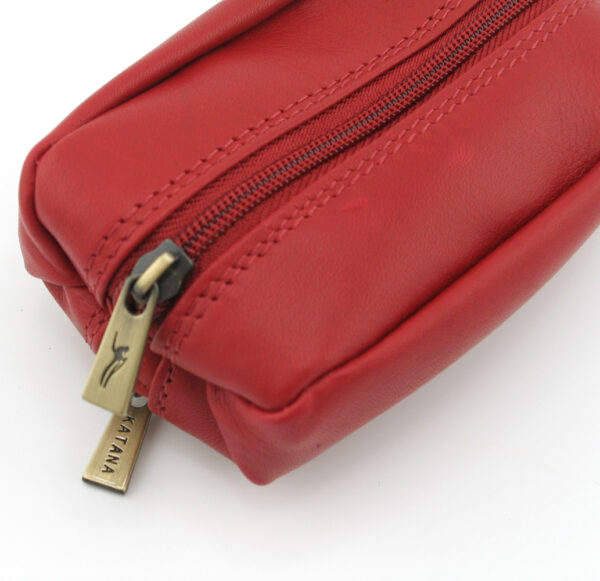 Porte monnaie cuir 753095 rouge détail