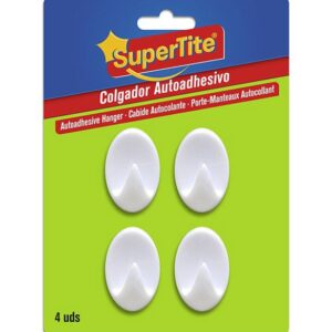 blister de 4 crochets blancs adhésifs