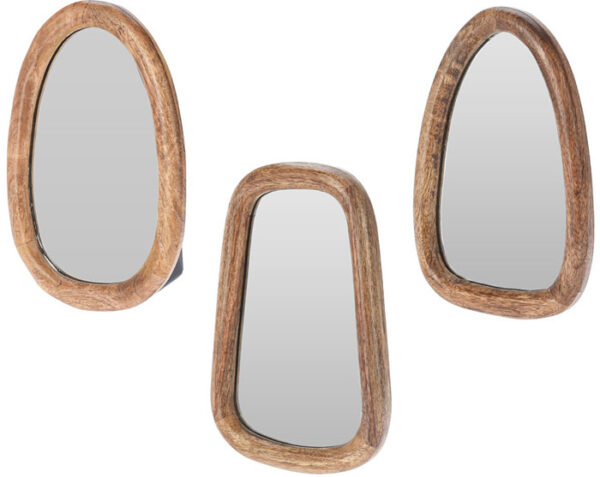 assortiment miroir ovale tour bois