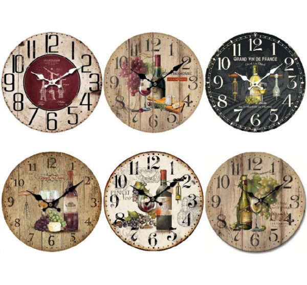 Horloge murale décor vin