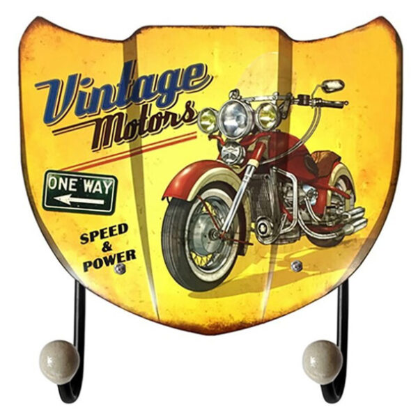 Patère vintage métal moto