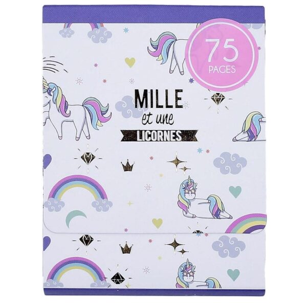 bloc notes girly décor licorne