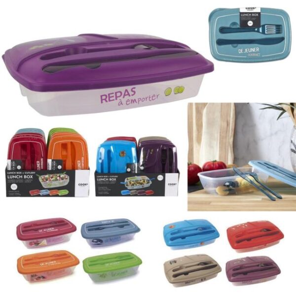 assortiment lunch box avec couverts