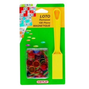 ramasse magnétique avec 100 pions de loto