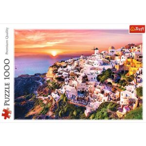 puzzle 1000 pièces soleil sur Santorin