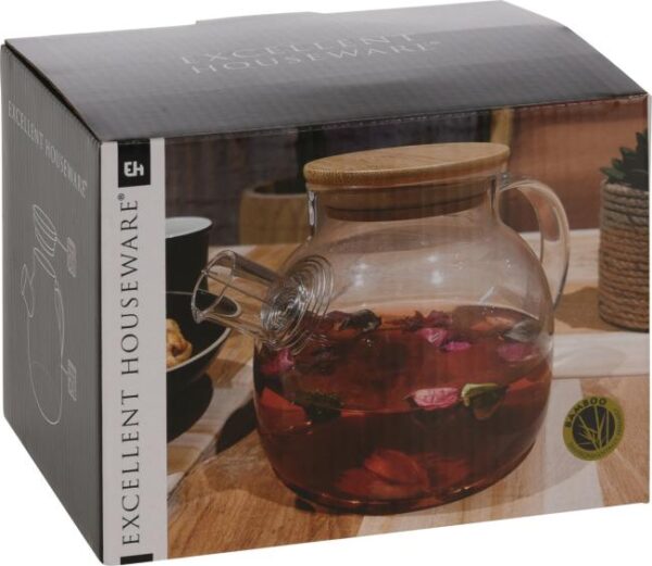 boite de la théière en verre avec filtre
