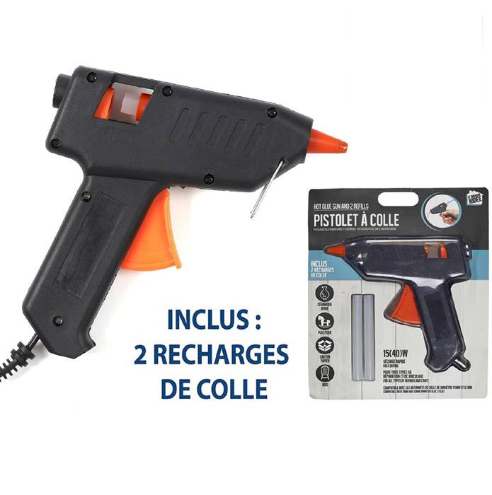 pistolet à colle 40 w sur blister