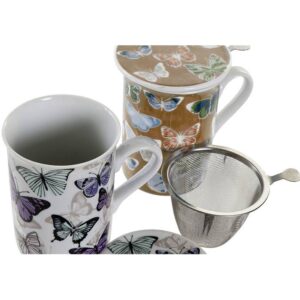 mug à infusion en porcelaine décor papillon