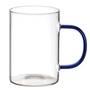 Mug en verre anse couleur