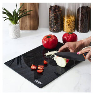 Planche à découper en verre effet ardoise