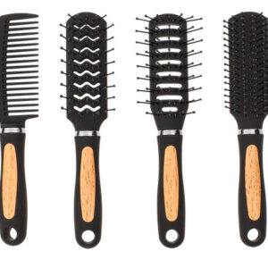 brosse à cheveux manche imitation bois
