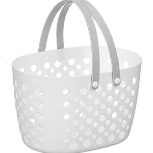 Panier ovale blanc à anses