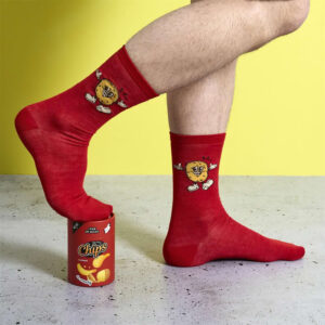 chaussettes chips rouges