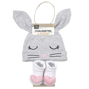 chaussettes et bonnet pour bébé fille souris